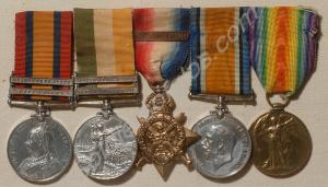 Group of five medals; Queen's South Africa Medal w