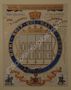 Royal Gloucestershire Hussars illuminated muster r
