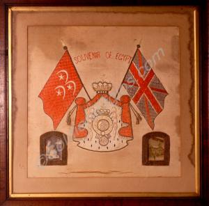 Framed embroidery 'Souvenir of Egypt'. Royal Glouc