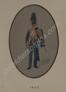 Officer of the Gloucestershire Yeomanry, 1847. Fro