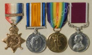 Group of four medals; 1914 Star, British War Medal