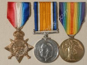 Group of three medals; 1914-15 Star, British War M