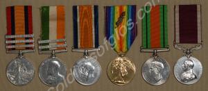 Group of six medals; Queen's South Africa Medal wi