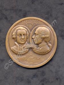 Quebec bicentenary bronze medal. On obverse depict