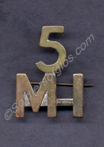 5th Battalion Mounted Infantry hat numerals ('5MI'
