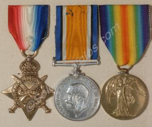 Group of three medals; 1914-15 Star, British War M