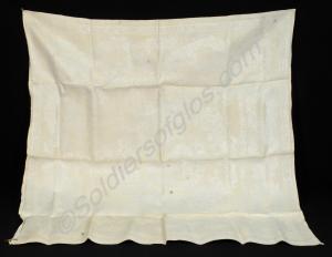 Double linen damask table napkin, showing the batt