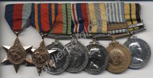 Group of seven medals; 1939-1945 Star, Burma Star,