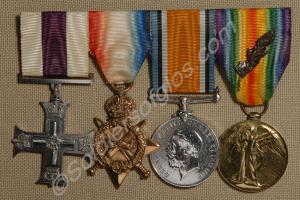 Group of four medals; Military Cross, 1914-15 Star