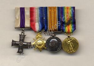 Group of four miniature medals; Military Cross, 19