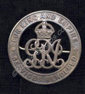 Silver War Badge. Serial number 32772. Awarded to