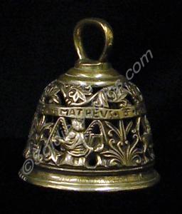 Silver bell, ornamented with names and emblems of