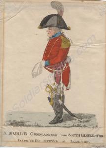 Coloured print. "A noble commander from South Glou