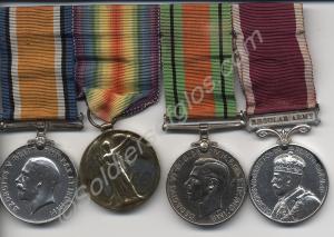 Group of four medals; 1914-1918 British War Medal,