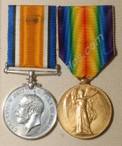 Group of two medals; 1914-1918 British War Medal a