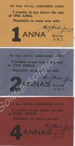 One, two and four anna token cards used during sho