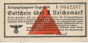 1 Reichsmark note. 'Lager Geld' currency  issued t
