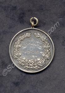 Silver boxing medal, 'Lucknow'. Won by Private Jac