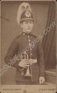 Postcard of a bandsman of a Gloucestershire Regime