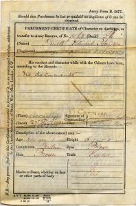 Certificate of Character on Discharge for Pte. Fre