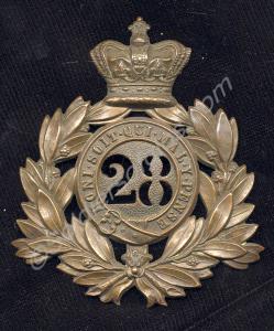 Bronzed shako plate, as worn by the 28th North Glo
