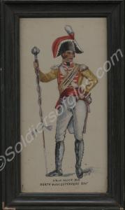 Watercolour painting of a Drum-Major of the 28th (