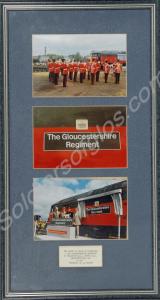 Three framed photographs showing the naming of the