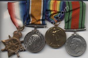 Group of four medals; 1914-1915 Star, British War