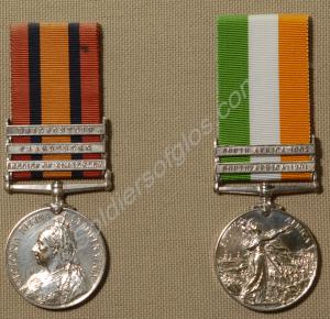 Group of two medals; Queen's South Africa Medal wi