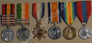 Group of six medals; Queen's South Africa Medal wi