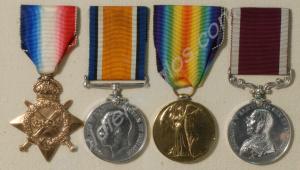 Group of four medals; 1914-1915 Star, British War