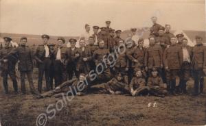 Camp scene, with George Fox Cryer second from left