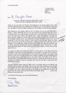 Correspondence relating to Corporal Arthur Edwin B