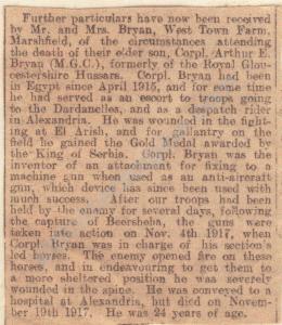 Photograph of newspaper cutting relating to Corpor