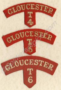 White worsted on red cloth shoulder titles. 4th, 5