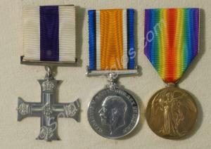 Group of three medals; Military Cross, British War