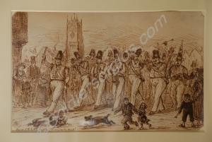 Cartoon in Indian ink of the Royal North Glouceste