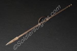 Indian spear made of iron with handle half-way dow