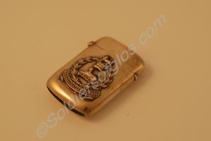 Silver match box with the badge of the 2nd Battali