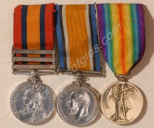 Group of three medals; Queen's South Africa Medal