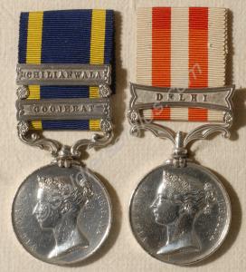 Group of two medals; Punjab Medal with clasps for