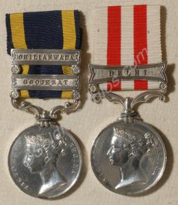 Group of two medals; Punjab Medal with clasps for