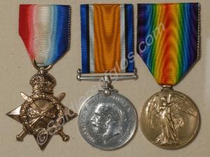 Group of three medals; 1914-1915 Star, British War