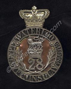 Officer's shako plate, as worn by the 28th (North