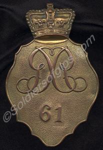 Shako plate as worn by the 61st (South Gloucesters