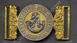 Officers' waist belt buckle. Royal South Glouceste