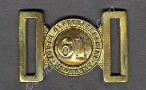 Other Ranks' brass waist belt buckle. 61st (South