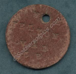 Identity disc belonging to 3328 Private Bertie Fel