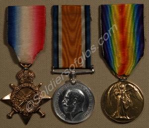 Group of three medals; 1914-15 Star, British War M