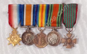 Group of five miniature medals; 1914-1915 Star, Br